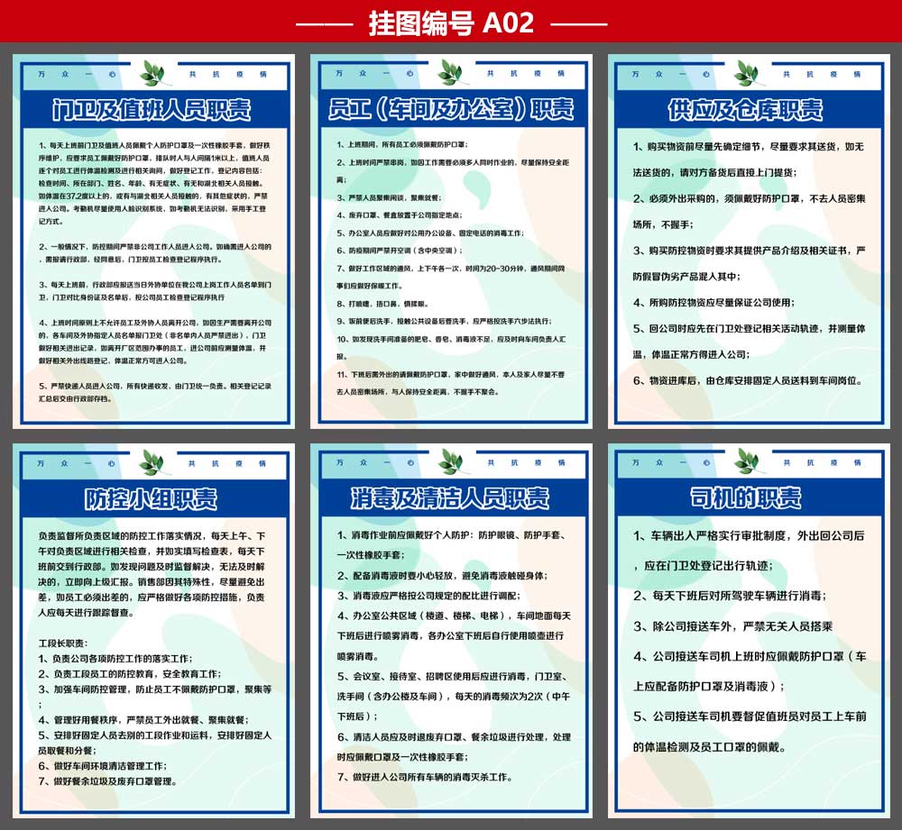 疫情防控岗位职责牌海报设计